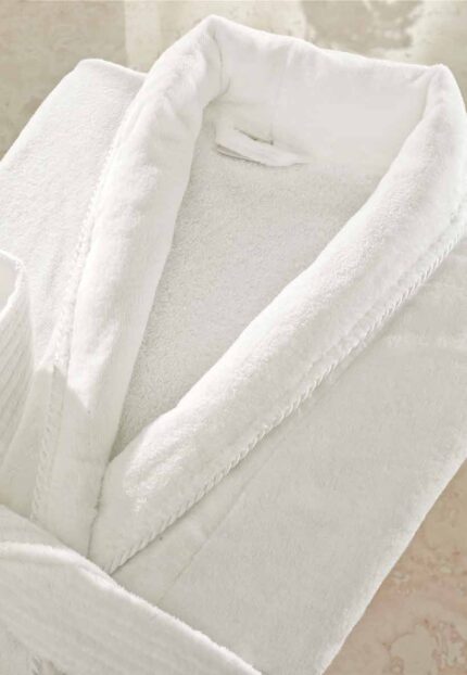 White Velour Hotel robe